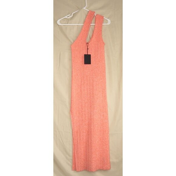 NBD Revolve Maxi Dress Orange Bodycon Sheath Ribbed Wool Blend Women's Small - Picture 1 of 9